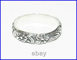 James Avery Flowers and Leaves RARE Sterling Silver Retired Ring Size 4
