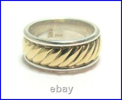 James Avery Fluted Wedding Band 14k and Sterling Silver size 5.75 Retired