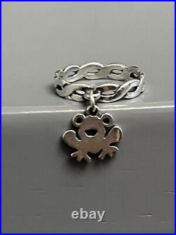 James Avery Frog Dangle Ring Size 6.75 Silver Jewelry Froggy Charm