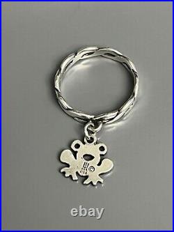 James Avery Frog Dangle Ring Size 6.75 Silver Jewelry Froggy Charm