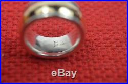James Avery Hammered Classic 14kt Gold And. 925 Silver Ring Size 7.5 A Beauty