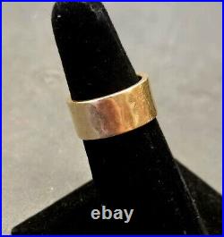 James Avery Hammered Finish 14k Yellow Gold Ring Size 5 1/4 Wedding Band