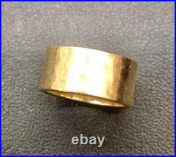 James Avery Hammered Finish 14k Yellow Gold Ring Size 5 1/4 Wedding Band