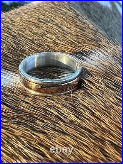 James Avery Hammered Men's Simplicity Wedding Ring 14k Gold & Silver Size-10