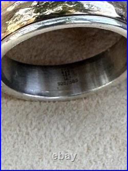 James Avery Hammered Men's Simplicity Wedding Ring 14k Gold & Silver Size-10