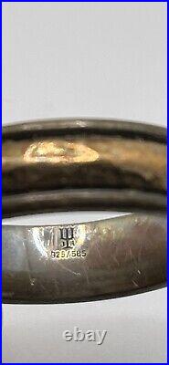 James Avery Hammered Simplicity Band Ring 14k Yellow Gold Sterling Silver 10.25