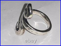 James Avery Hammered Swirl Curved Spiral Ring Sterling Silver 925 Size 6