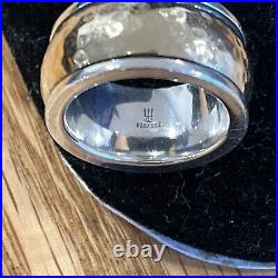 James Avery Hammered Wide 14K Yellow Gold Sterling Wide Band Ring Sz5