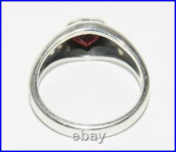 James Avery Heart Ring with Garnet 14K and Sterling Silver Retired Size 7.25