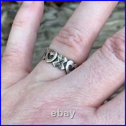 James Avery Hugs and Kisses Ring Love XOXO Retired Size 6.5 Sterling Silver 925