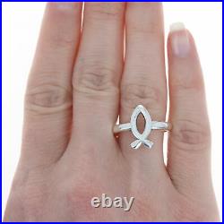 James Avery Ichthus Fish Statement Ring Sterling Silver 925 Christian Faith