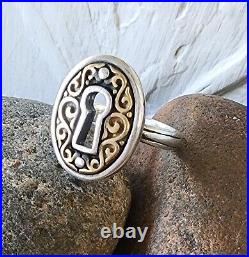 James Avery Journey Keyhole Ring Bronze and Sterling Silver Size 8.5