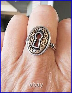 James Avery Journey Keyhole Ring Bronze and Sterling Silver Size 8.5