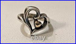 James Avery Joy of My Heart Sterling Silver and 14K Gold Ring size 7