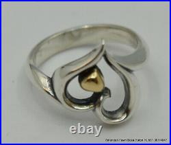 James Avery Joy of My Heart Sterling Silver and 14K Gold Ring size 9