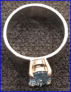 James Avery Julietta 14k Gold Sterling Silver 925 Ring Size 7 Blue Topaz