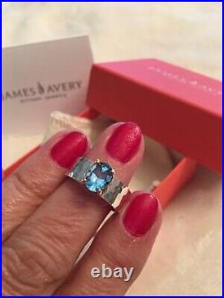 James Avery Julietta 14k Gold Sterling Silver Blue Topaz Ring