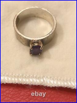 James Avery Julietta Bright Oval Amethyst Ring Band. 925/14kt Size 9