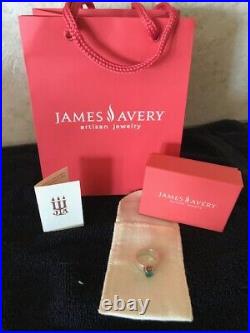 James Avery Julietta Ring Blue Topaz Sterling Silver & 14K Gold Size 6