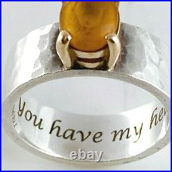 James Avery'Julietta' Ring, Yellow Stone, 925 Silver & 585 (14k) Gold- Size 7