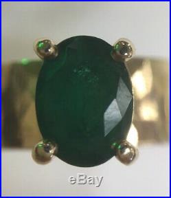James Avery Julietta Ring with Lab Emerald 14k Solid Gold Size 7 1/2 7.0 Grams