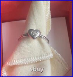 James Avery Keepsake Heart Birthstone Ring/White Sapphire/Size-7