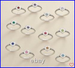 James Avery Keepsake Heart Birthstone Ring/White Sapphire/Size-7