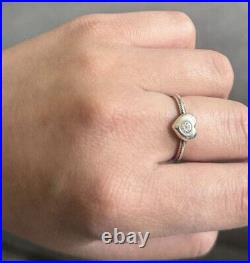 James Avery Keepsake Heart Birthstone Ring/White Sapphire/Size-7