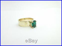 James Avery Lab-Created VASAR Emerald Gemstone 14k Yellow Gold Hammered Ring
