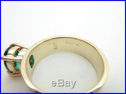 James Avery Lab-Created VASAR Emerald Gemstone 14k Yellow Gold Hammered Ring