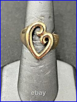 James Avery Ladies 14K Yellow Gold Mother's Love Heart Cocktail Ring Size 7.5