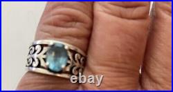 James Avery Ladies 925 Sterling Silver Adoree Blue Topaz Gemstone Ring 6.25