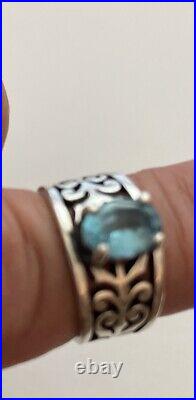 James Avery Ladies 925 Sterling Silver Adoree Blue Topaz Gemstone Ring 6.25