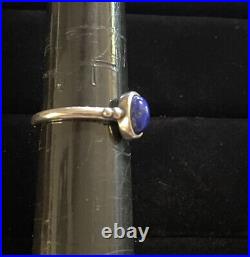 James Avery Lapis Lazuli Blue Small Oval Ring Sterling Silver Size 5.5