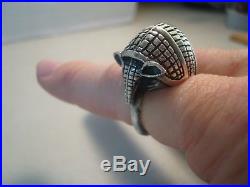 James Avery Large ARMADILLO Dome STERLING SILVER Ring Sz 6.5 NICE