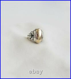 James Avery Large Dome Ring Sterling Silver 925 & 14K Gold Retired Sz 6