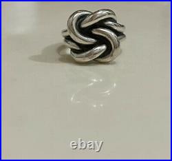 James Avery Large Love Knot Ring Sterling Silver Size 8 RETIRED RARE