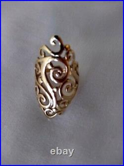 James Avery Long Sorrento ring, size 6, 14K gold, 5.7 grams with Hallmark
