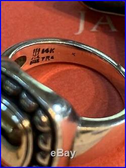 James Avery Lot Beaded Dome earrings, Pendant & 6.5 Ring (sizable) 14k & 925SS