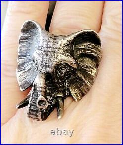 James Avery MASSIVE Rare, Retired 25.5 Grams Elephant Ring HUGE! Neat Piece