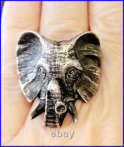 James Avery MASSIVE Rare, Retired 25.5 Grams Elephant Ring HUGE! Neat Piece