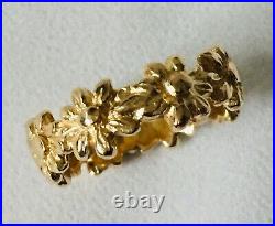 James Avery Margarita Daisy Flower Band Ring 14k Yellow Gold Size 6.5