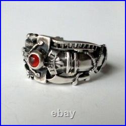 James Avery Martin Luther Red Garnet Sterling Silver INRI Band Ring 4.5