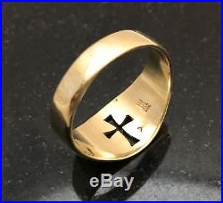 James Avery Men's Hammered Wide Crosslet Ring Sz 11 3/4 14K Yellow Gold. 585