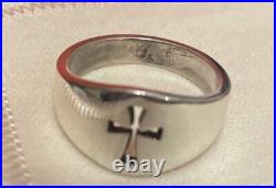 James Avery Narrow Crosslet Sterling Silver Ring Wedding Band Size 10.5