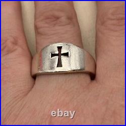 James Avery Open Cross Ring Religious Cut Out unisex Size 11 1/2 Silver 925