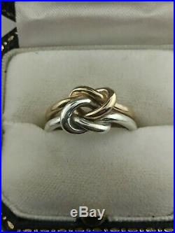 James Avery Original Lover's Knot Ring 14k and Sterling Silver Size 6