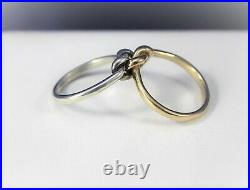 James Avery Original Lovers Knot 14K Gold Sterling Silver Double Band Ring Size9
