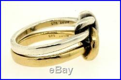 James Avery Original Lovers Knot 14k Yellow Gold Sterling Silver Ring Band 4.5