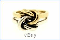 James Avery Original Lovers Knot 14k Yellow Gold Sterling Silver Ring Band 4.5